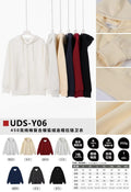 UDS-Y06 450g Cotton Blend Silver Fox Fleece Hooded Zipper Hoodie