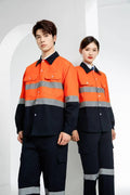 Fluorescent Series Pure Cotton Workwear Set (Thickened for Spring/Autumn）